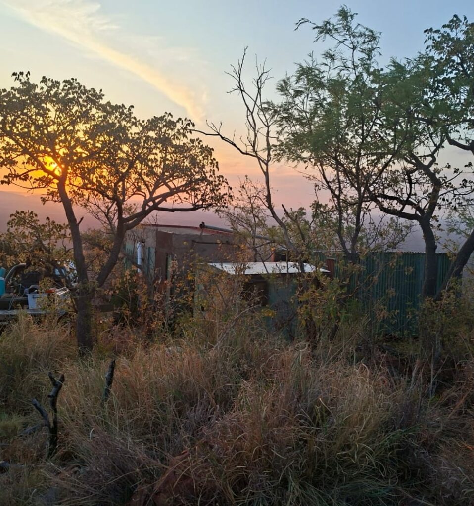 The overnight camp at last light