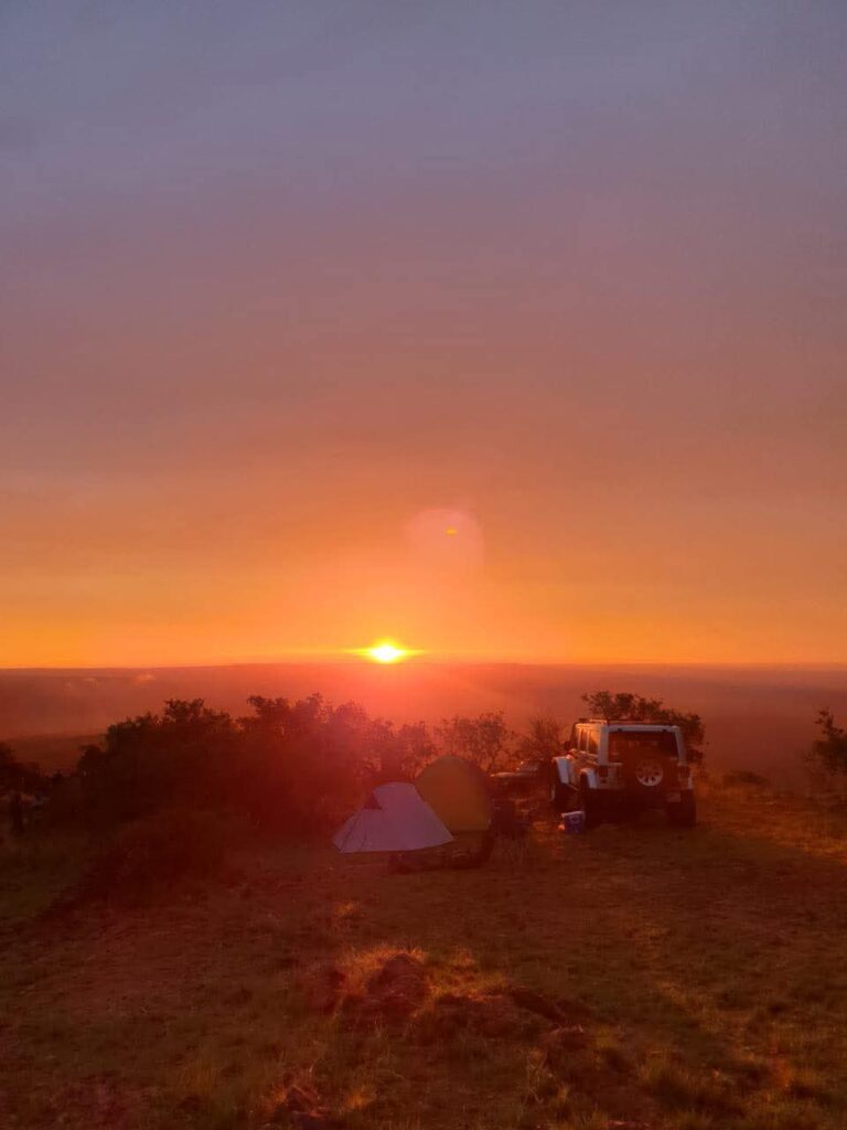 A glowing mountain sunset