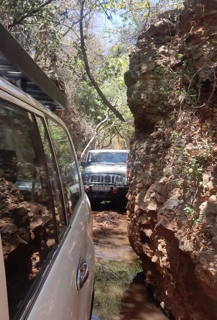The convoy moving through Lovers Lane